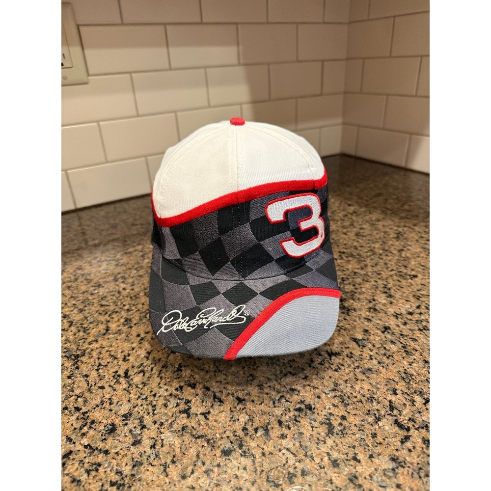 Dale Earnhardt #3 NASCAR Chase Authentics Snapback Hat Adjustable White Red Grey
